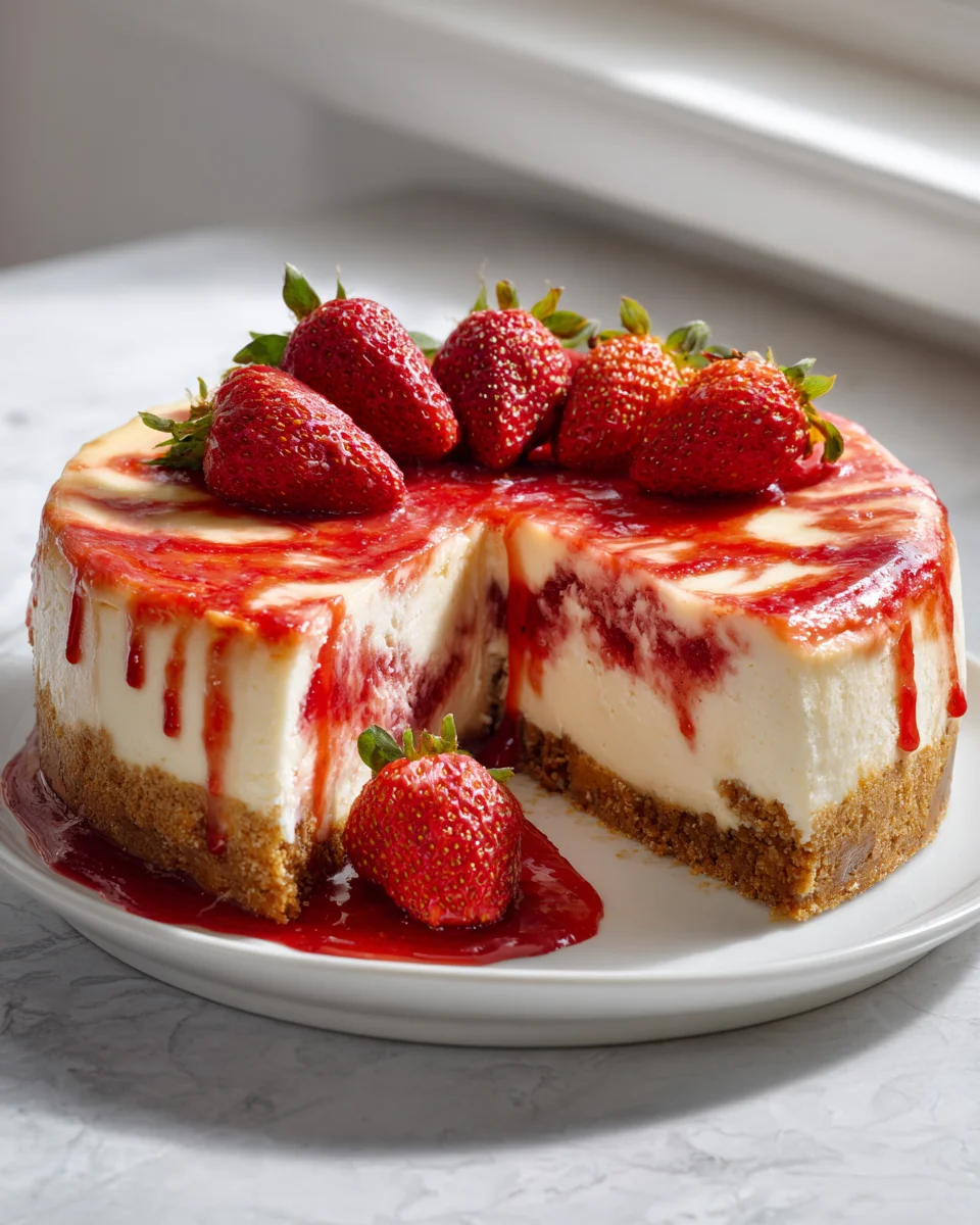 Erdbeer Swirl Käsekuchen Rezept: Cremig, Fruchtig, Unwiderstehlich