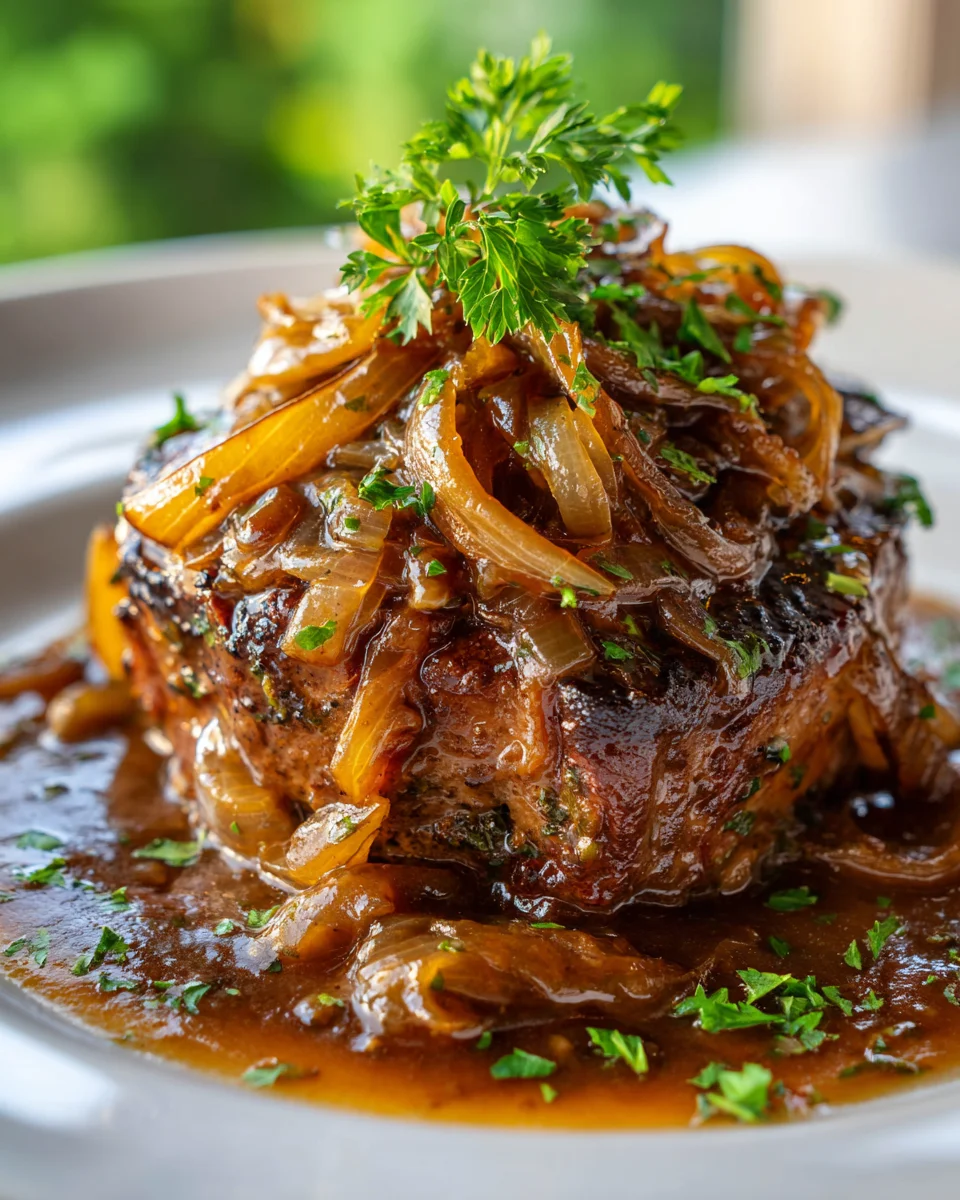 French Onion Rinderkoteletts mit unwiderstehlicher Zwiebelsoße