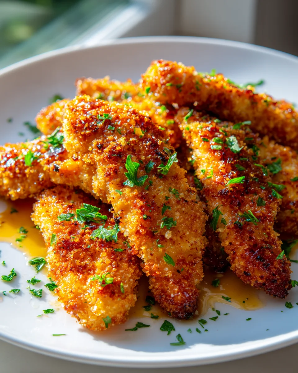 Knusprige Air Fryer Honig-Butter-Knoblauch Hähnchen Tenders
