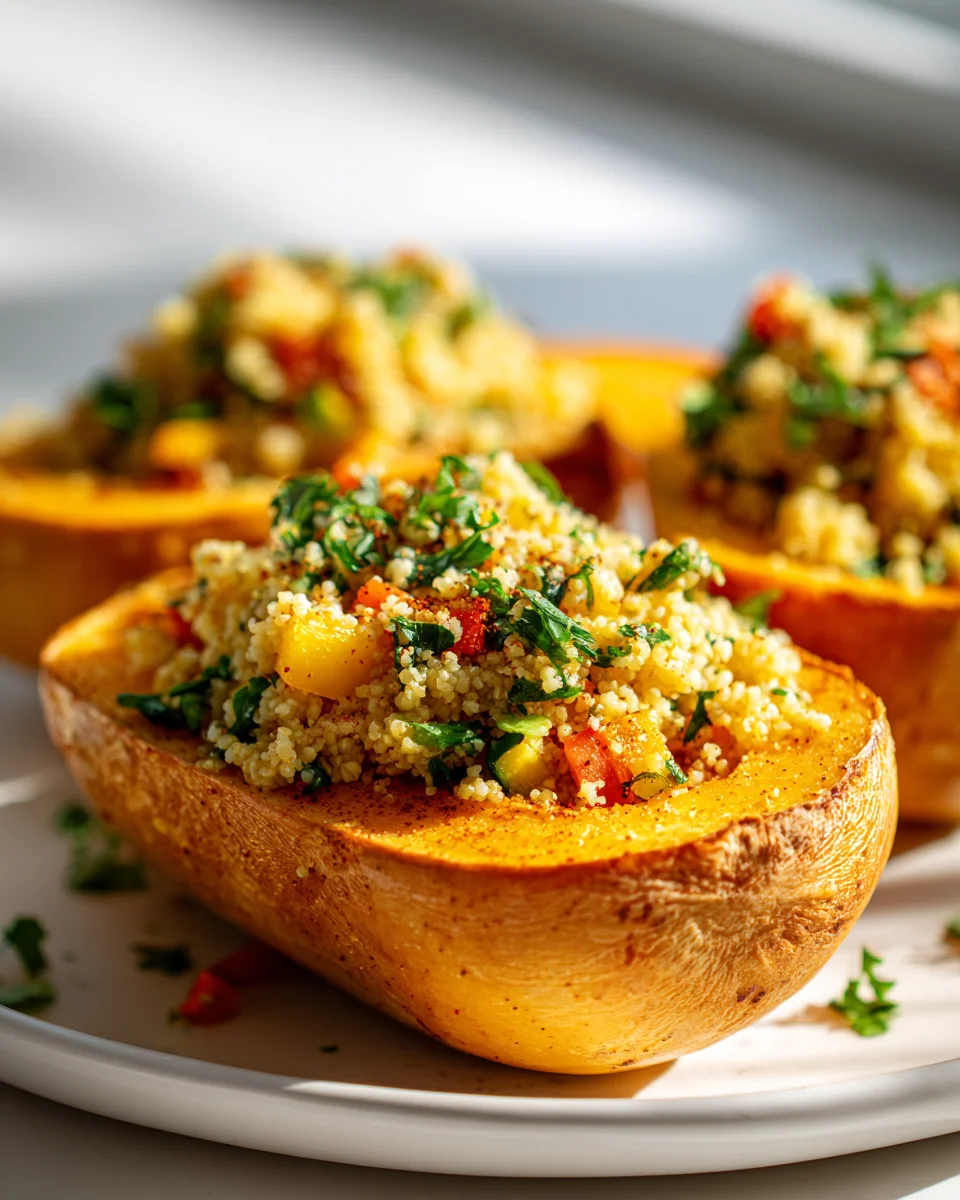 Veganer Gefüllter Butternusskürbis: Cremig, Würzig & Lecker