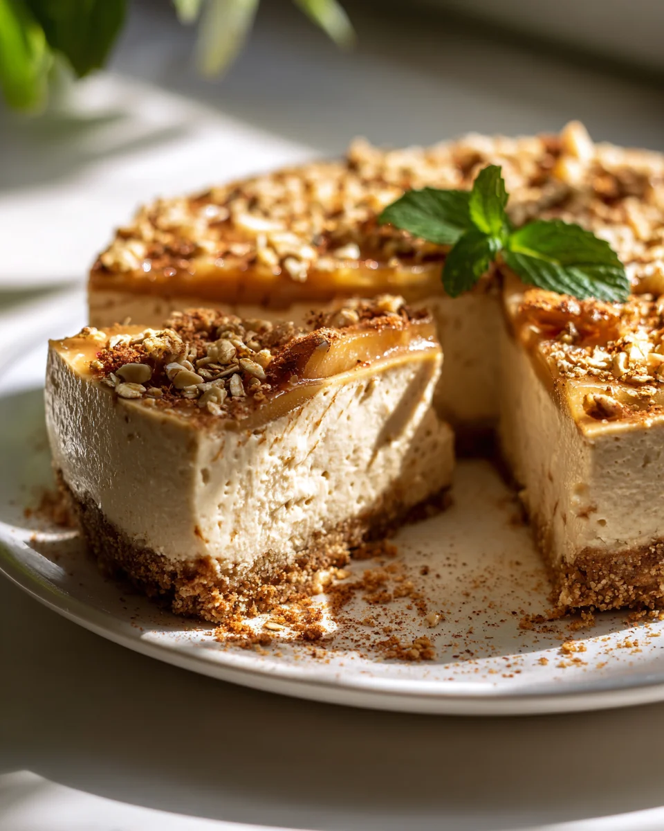 Veganer Apfel Crumble Cheesecake: Unwiderstehlich cremig!