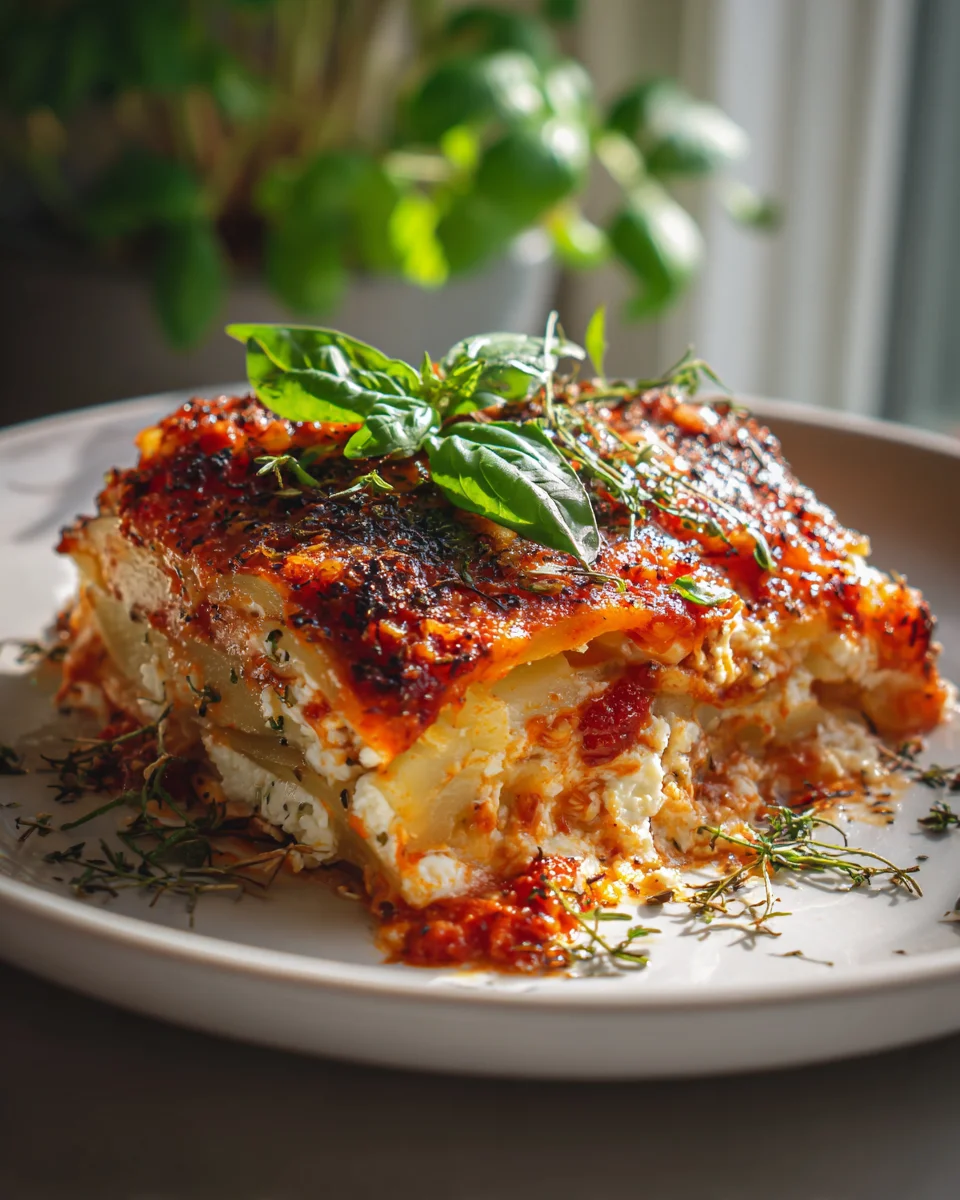 Mediterrane Kartoffel-Lasagne mit Feta: Köstlich & einfach!