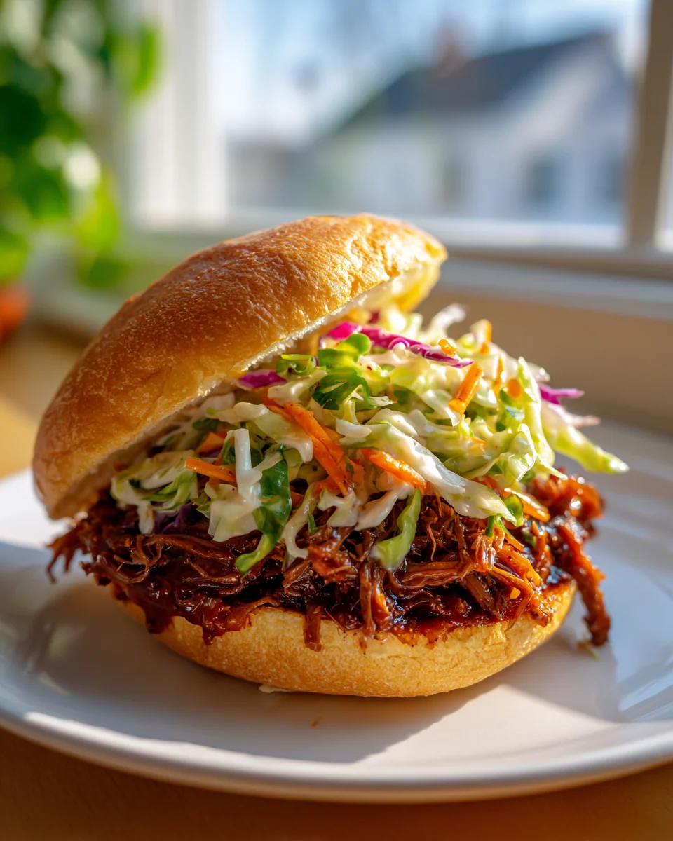 BBQ Pulled Beef Burger mit Krautsalat – Saftig & Lecker!