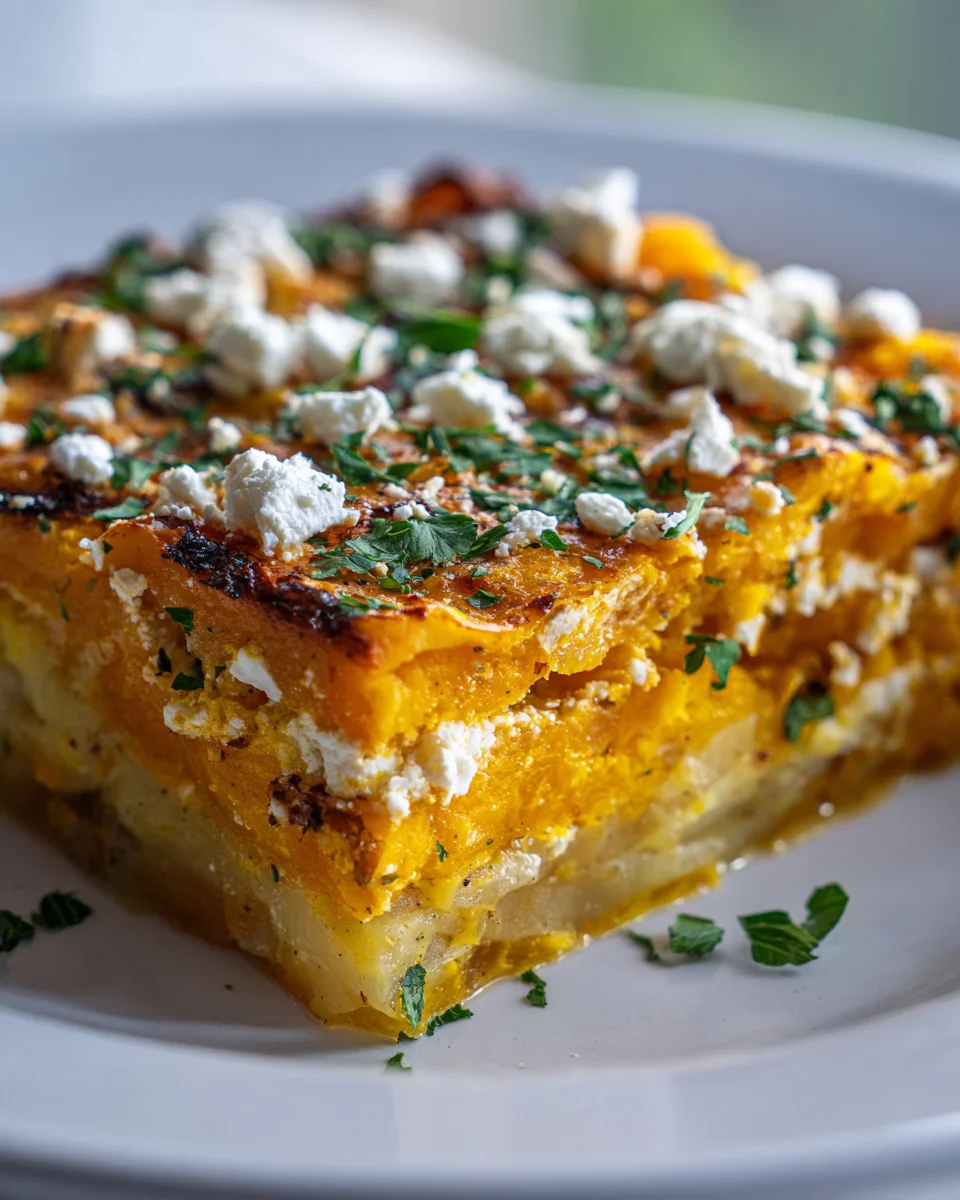 Leckerer Kartoffel Kürbis Feta Auflauf: Einfach & Schnell