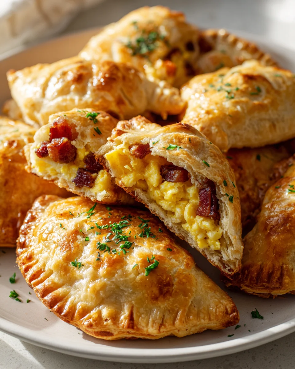 Herzhafte Frühstücks-Pies mit Rindfleisch, Rinderspeck & Ei