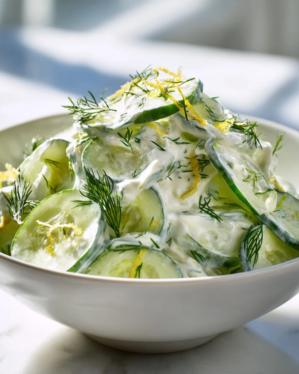 Knoblauch-Zitronen-Gurken-Joghurt-Salat: Erfrischend & Leicht