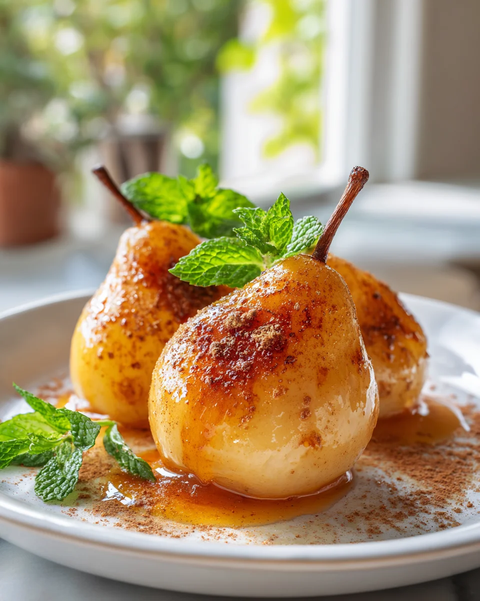 THINK: The user wants a 50-60 character SEO title for a recipe: 'Baked Pears With Cinnamon And Honey'.