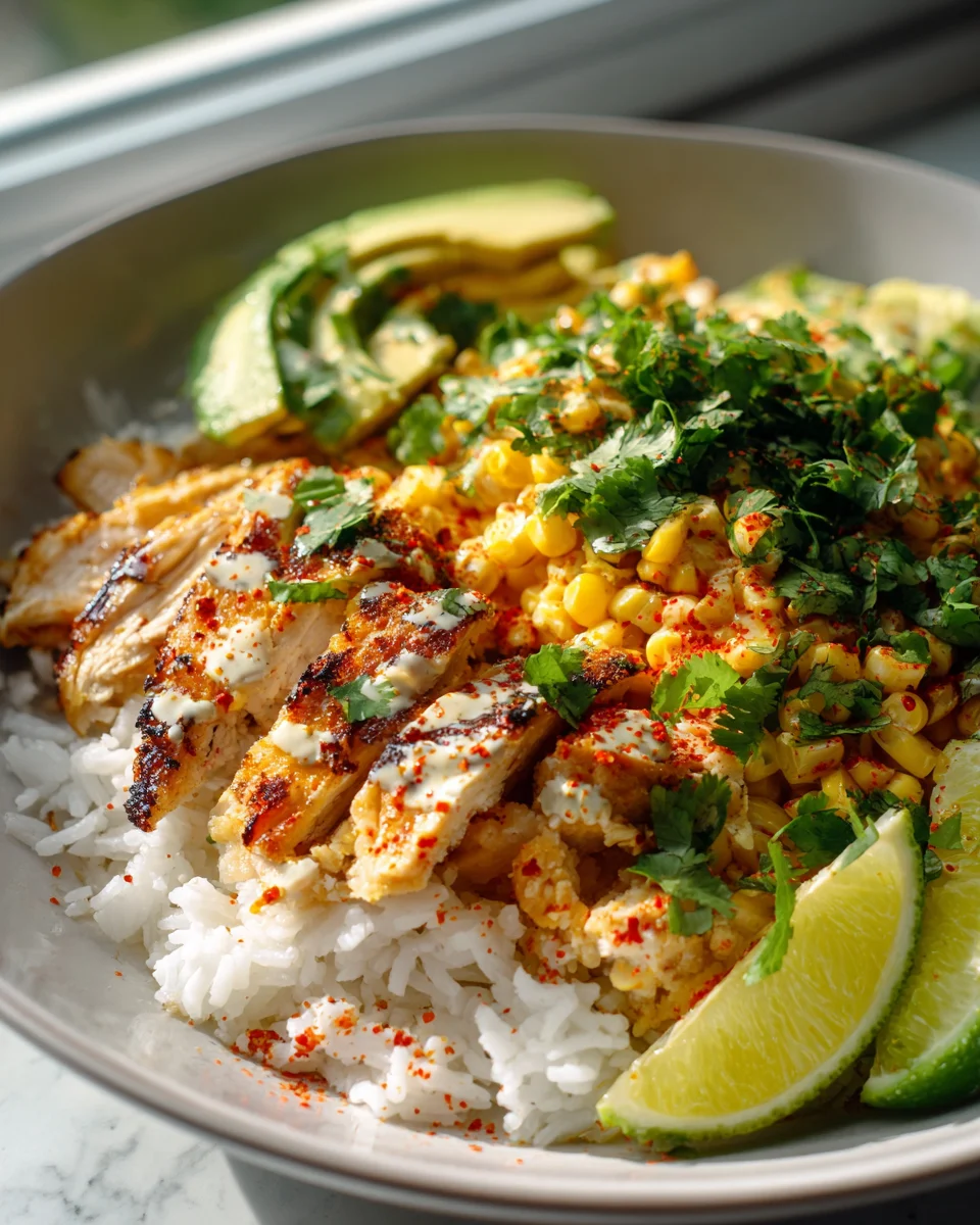 Street Corn Hähnchen Reis-Bowl: Einfach, frisch & super lecker!
