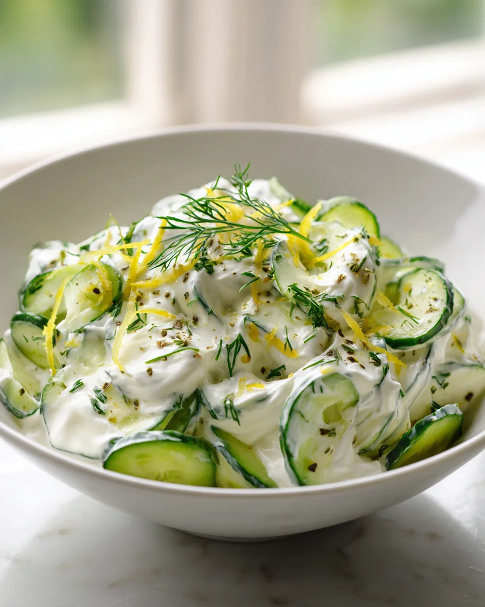 Knoblauch-Zitronen-Gurken-Joghurt-Salat: Erfrischend & Leicht