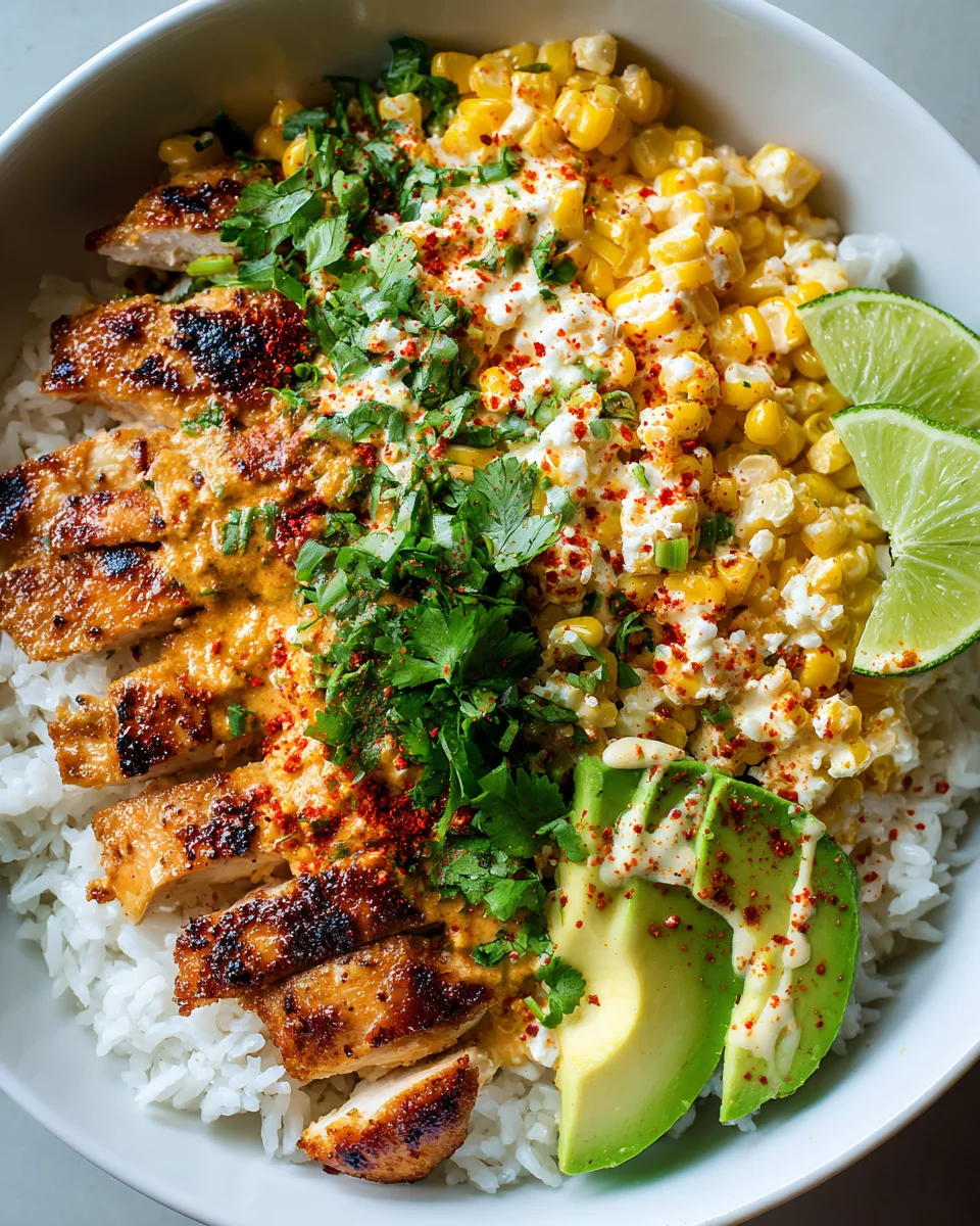 Street Corn Hähnchen Reis-Bowl: Einfach, frisch & super lecker!