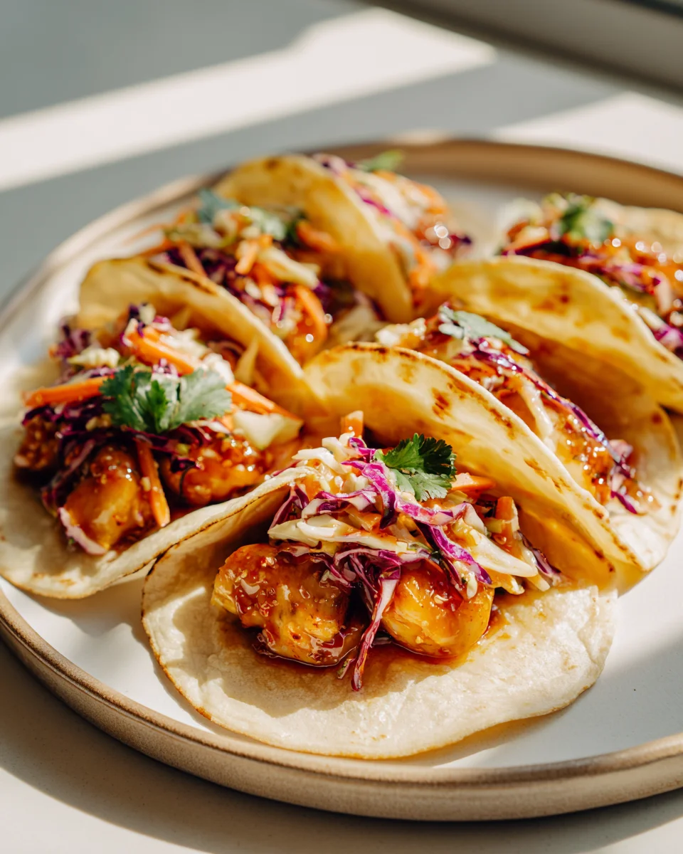 Hot Honey Chicken Tacos mit Krautsalat: Süß-scharfer Hit!