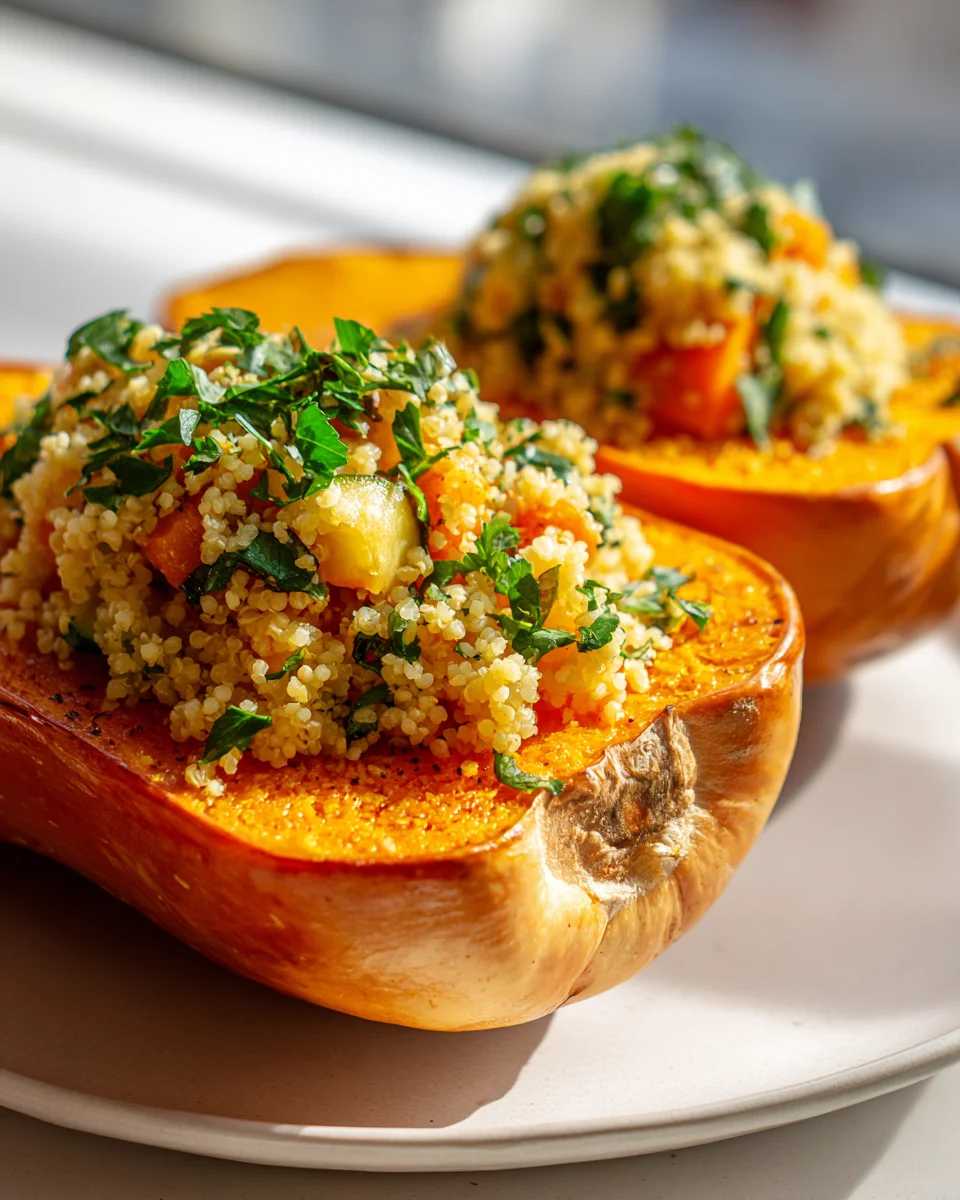 Veganer Gefüllter Butternusskürbis: Cremig, Würzig & Lecker