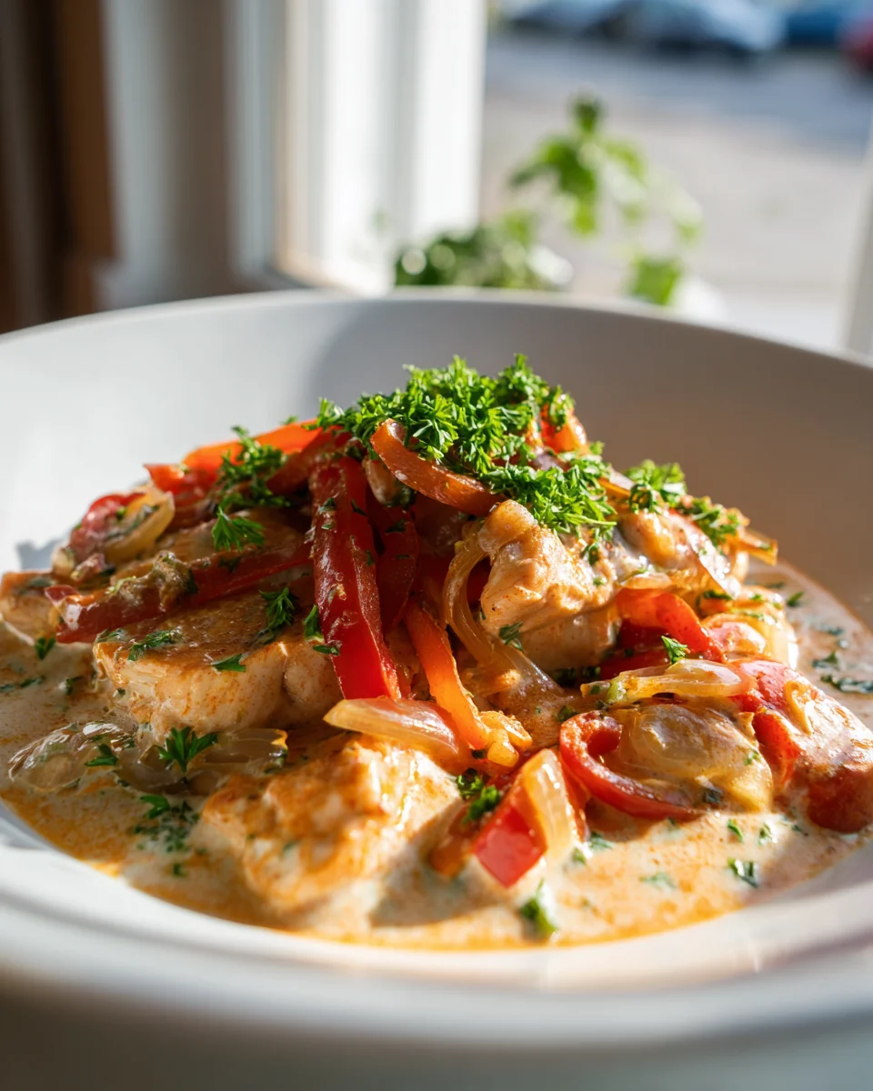 Schnelles Paprika Sahne Hähnchen – Dein cremiges Lieblingsgericht!