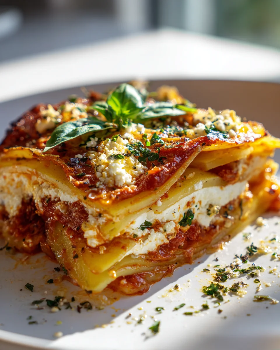 Mediterrane Kartoffel-Lasagne mit Feta: Köstlich & einfach!