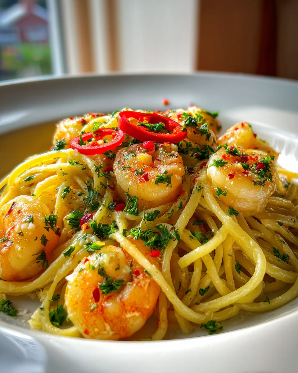Knoblauch-Garnelen Pasta mit Chili: Einfach, schnell, lecker!