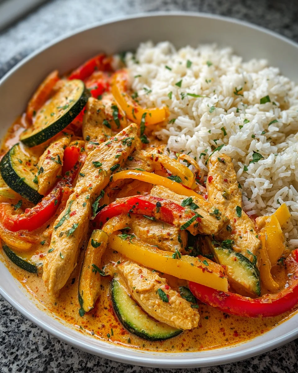 Cremiges Paprika Zucchini Hähnchen – Einfach & Lecker!