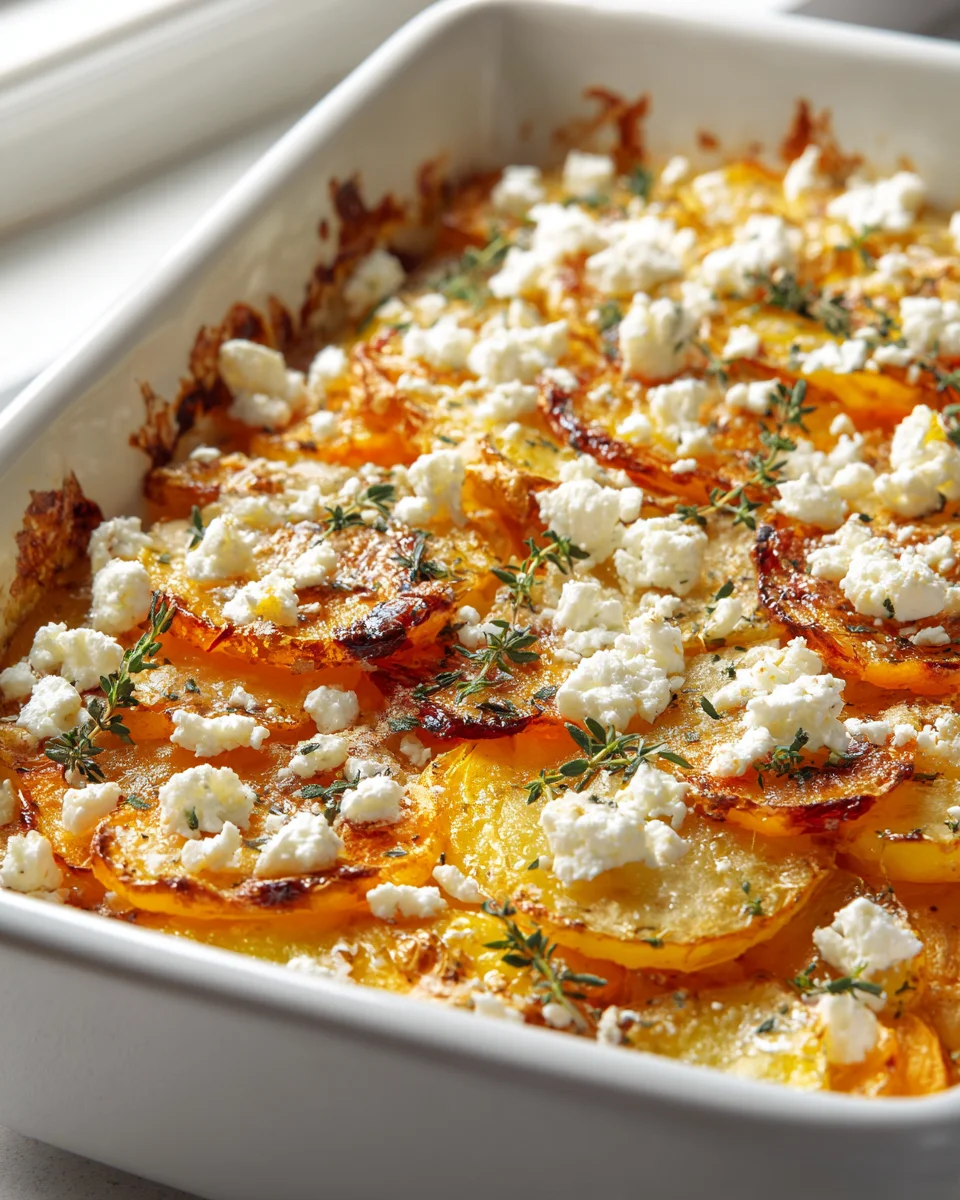 Cremiger Kürbis-Kartoffel-Auflauf mit Feta – Vegetarisch
