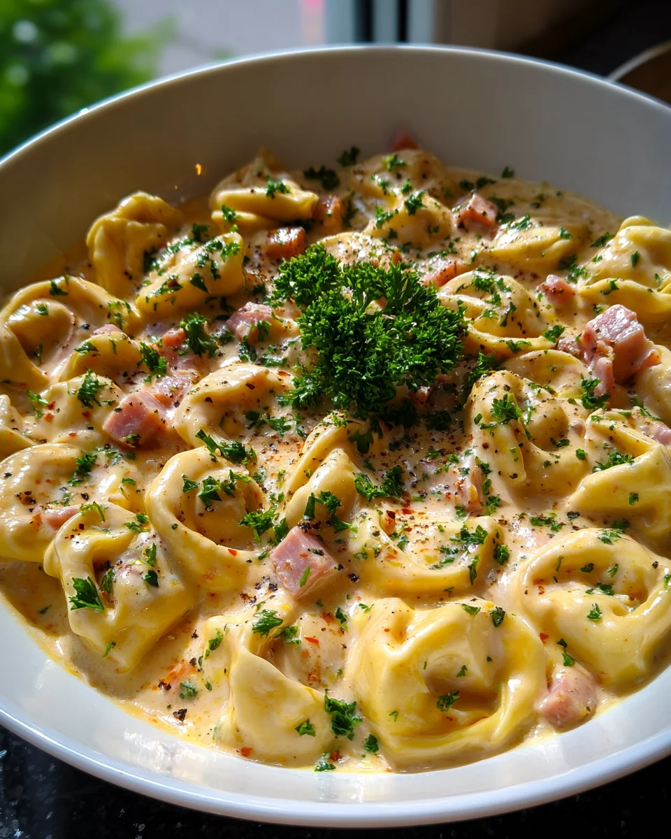 Cremige Tortellini mit Schinken-Käse-Sauce – Genuss pur!