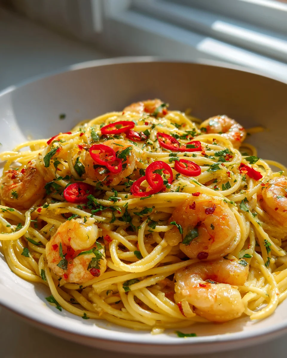 Knoblauch-Garnelen Pasta mit Chili: Einfach, schnell, lecker!