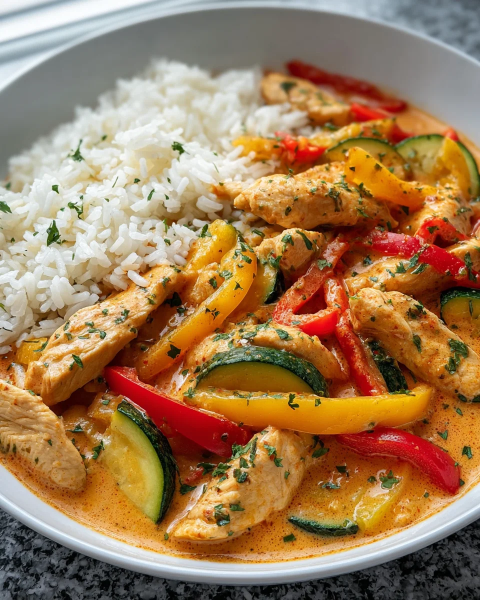 Cremiges Paprika Zucchini Hähnchen – Einfach & Lecker!