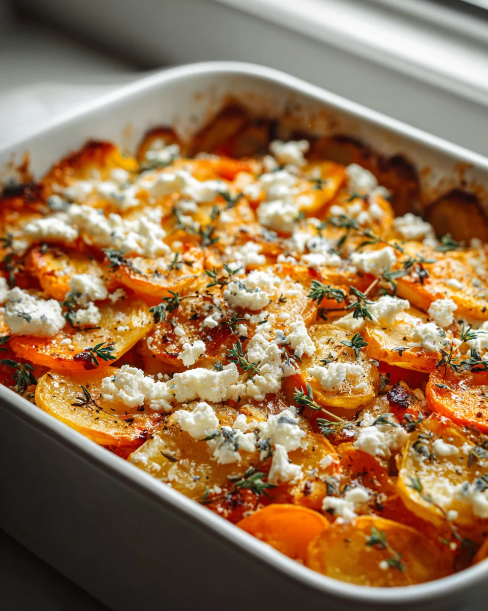 Cremiger Kürbis-Kartoffel-Auflauf mit Feta – Vegetarisch