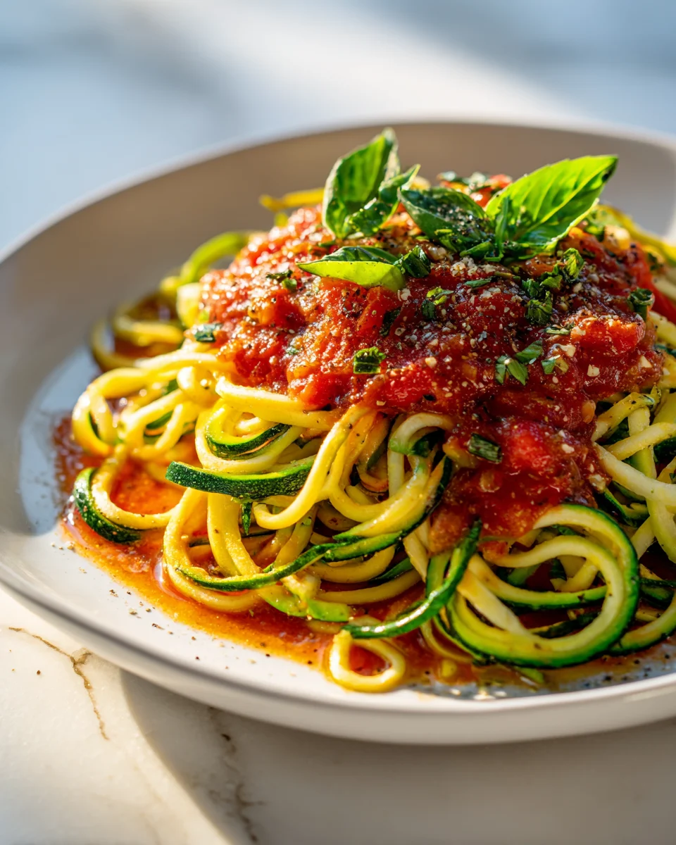 Zucchini Nudeln mit Tomaten-Basilikum Sauce – Lecker und gesund!