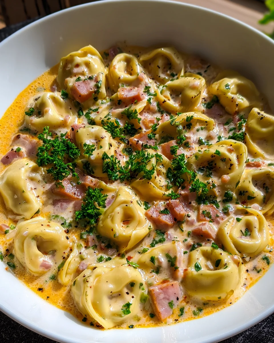 Cremige Tortellini mit Schinken-Käse-Sauce – Genuss pur!