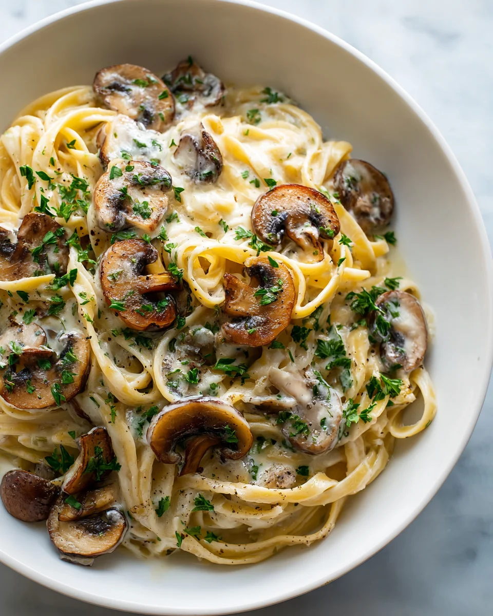 Cremige Knoblauch Pilz Sahne Pasta – Einfach unwiderstehlich!