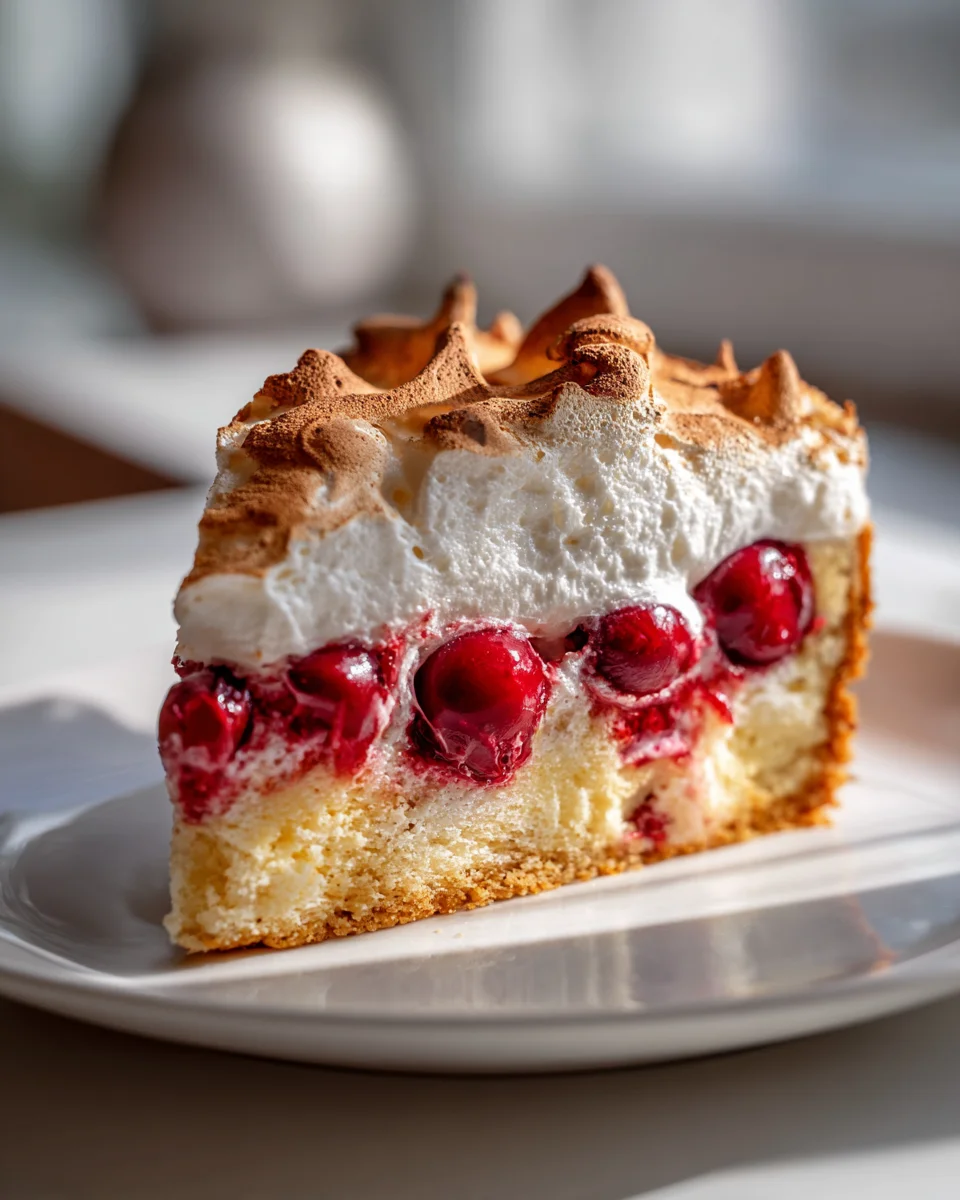 Unwiderstehlicher Kirsch-Extrakt-Kuchen mit Zimtbaiser