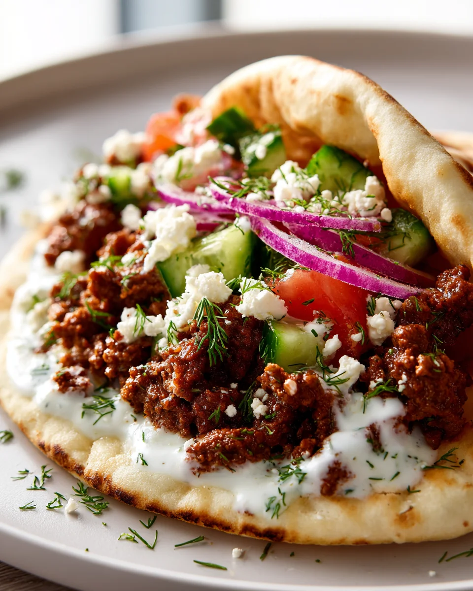 Griechische Rindfleisch Wraps mit Knoblauch-Joghurt-Soße