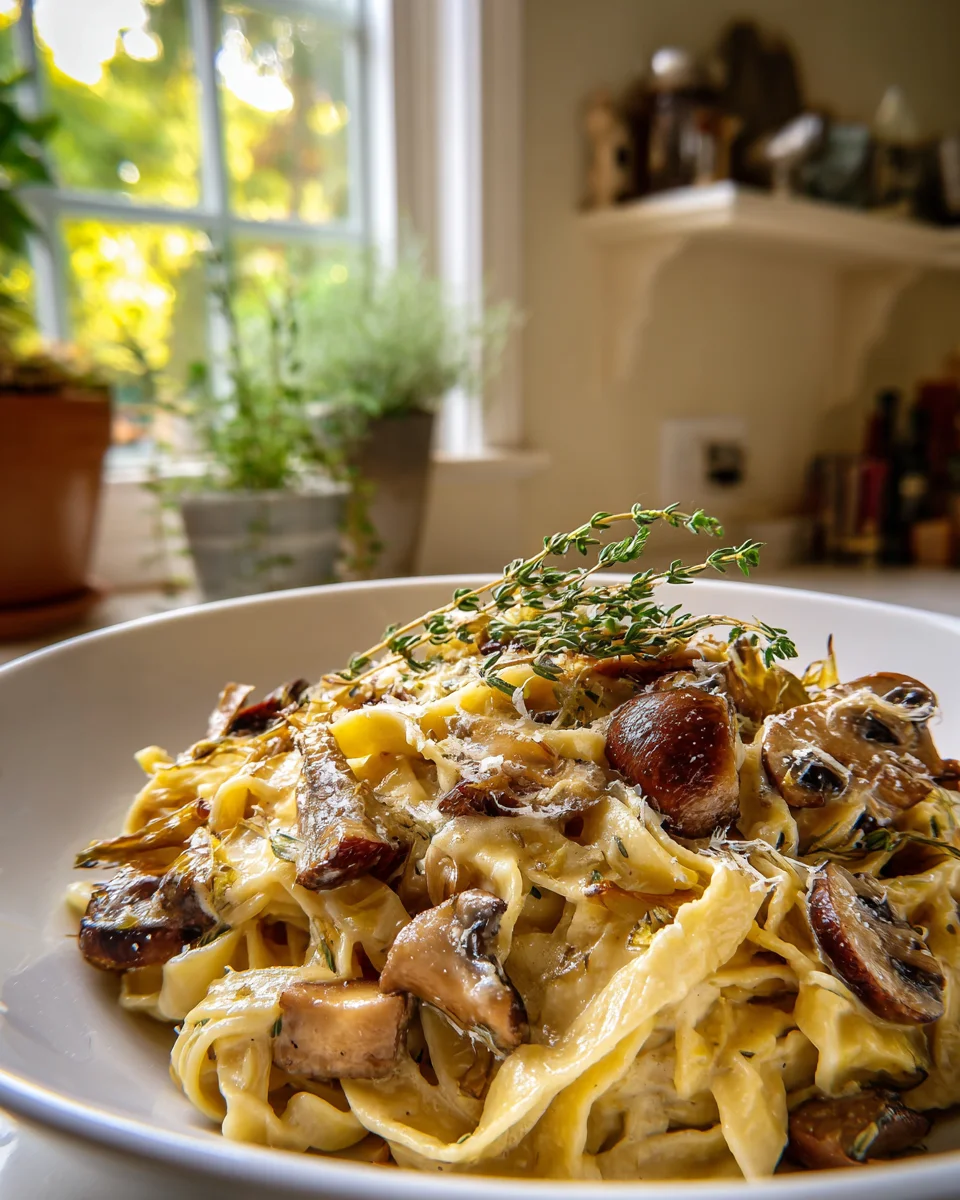 Karamellisierte Lauch- und Pilz-Gruyère-Pasta Rezept genießen