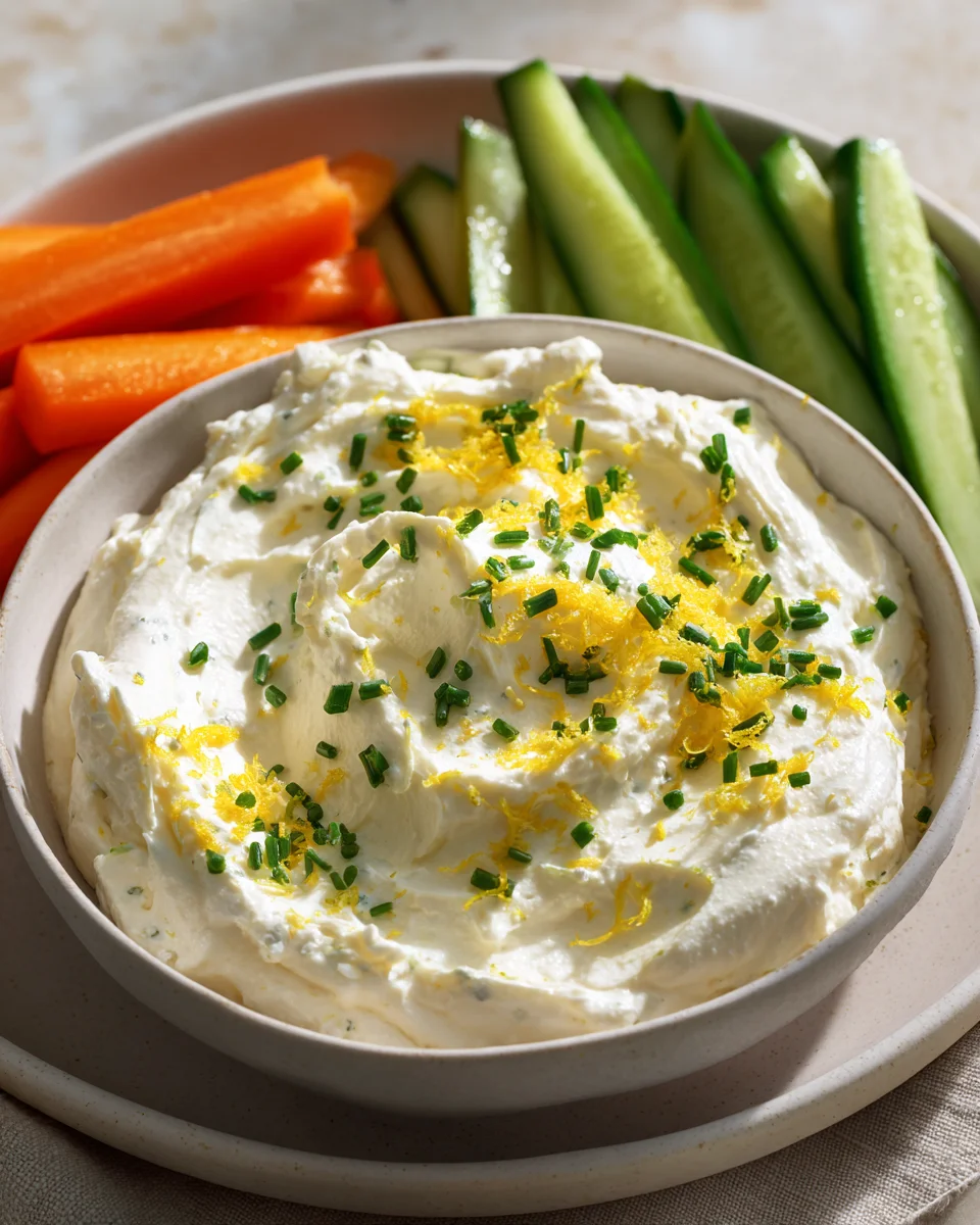 Frischkäse Dip mit Schnittlauch und Zitrone – Lecker und schnell!