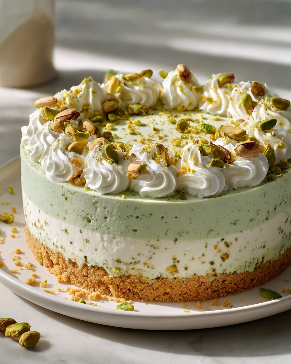 No Bake Pistazien Cheesecake im Schichtdessert - Elegant & Lecker!