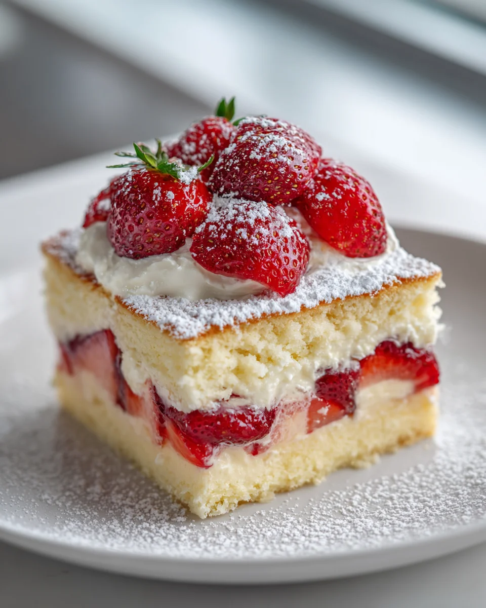 Himmlischer Erdbeer-Vanille-Puddingkuchen – einfach & fein.