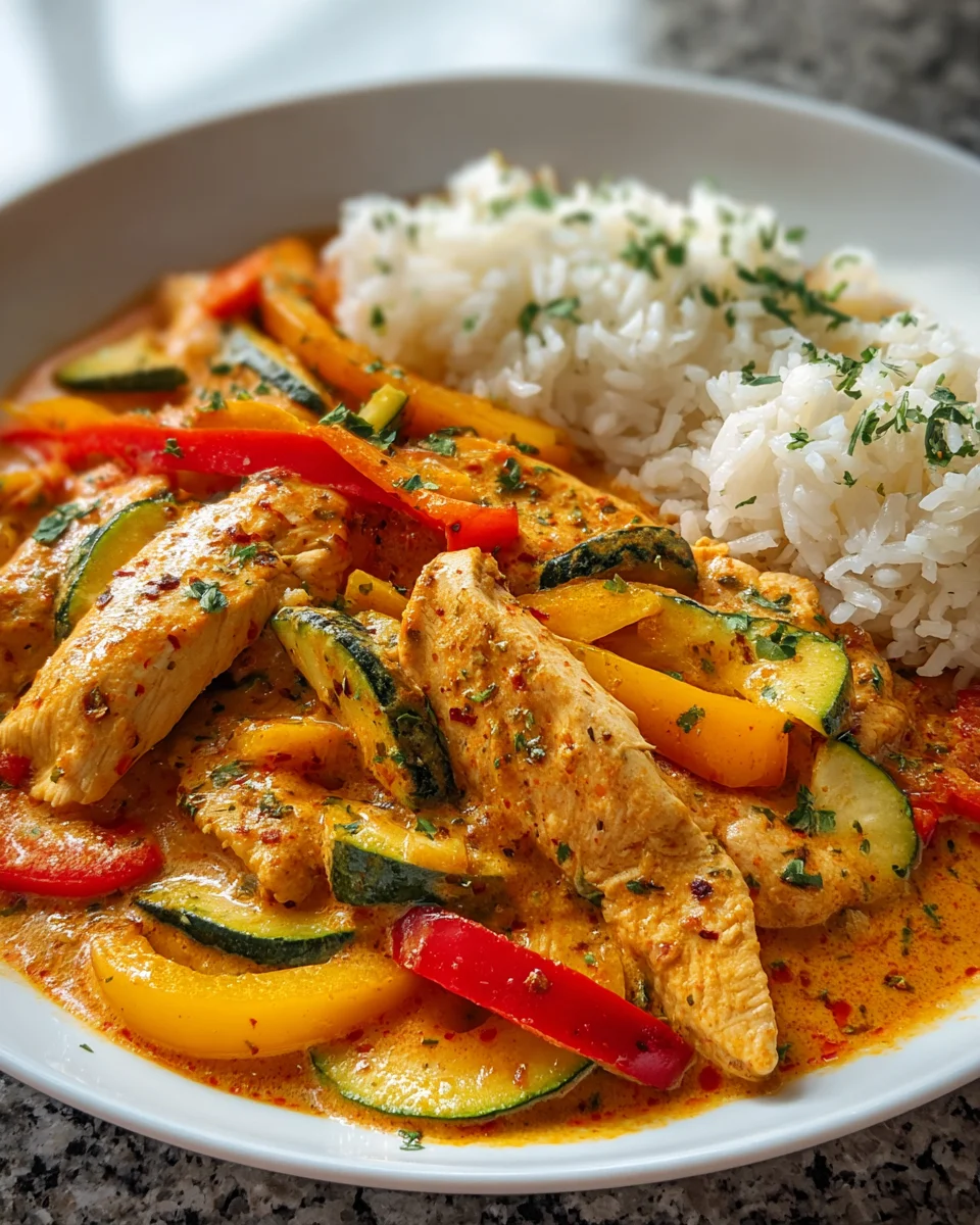 Cremiges Paprika Zucchini Hähnchen – Ein Genuss für alle!