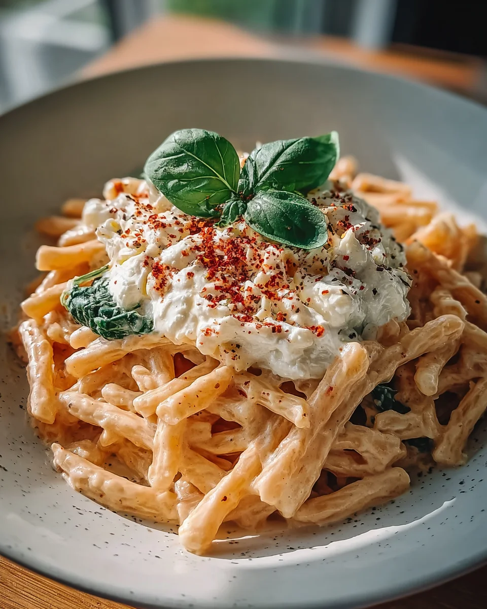 Protein-Pasta mit cremigem Hüttenkäse