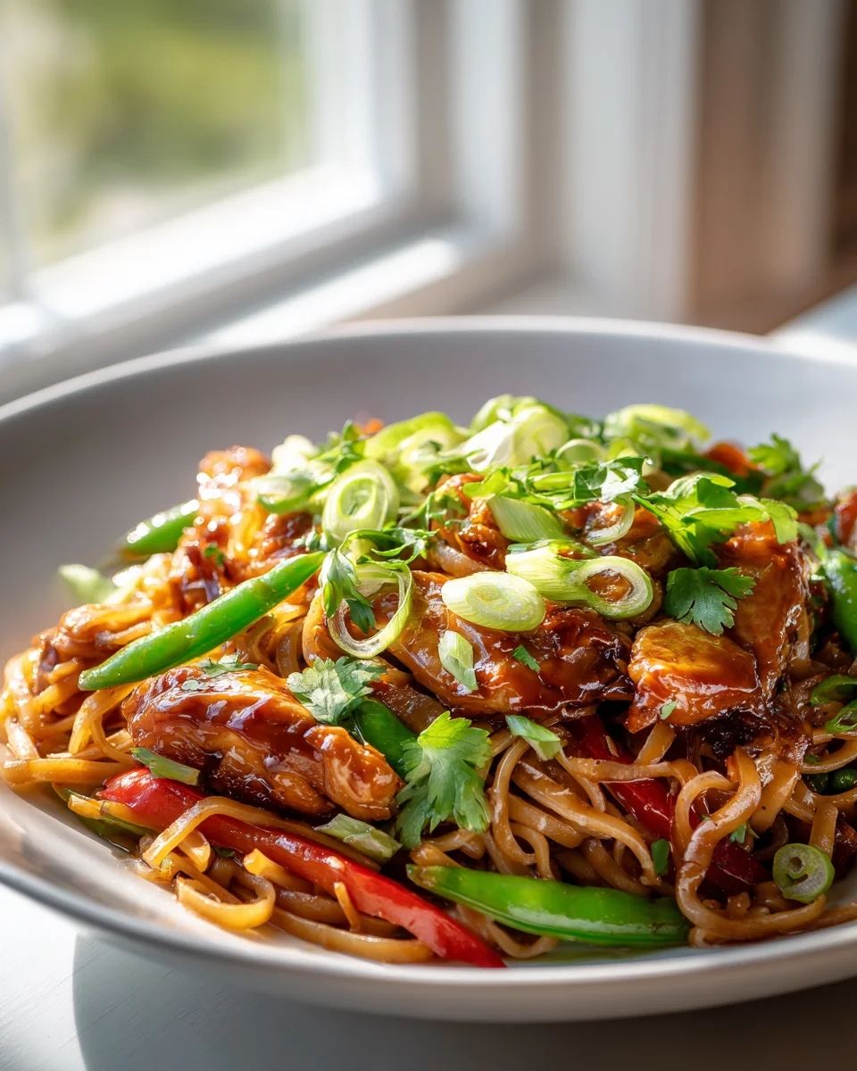 One Pan Süß-Scharfes Thai Hähnchen Nudel Pfanne Rezept