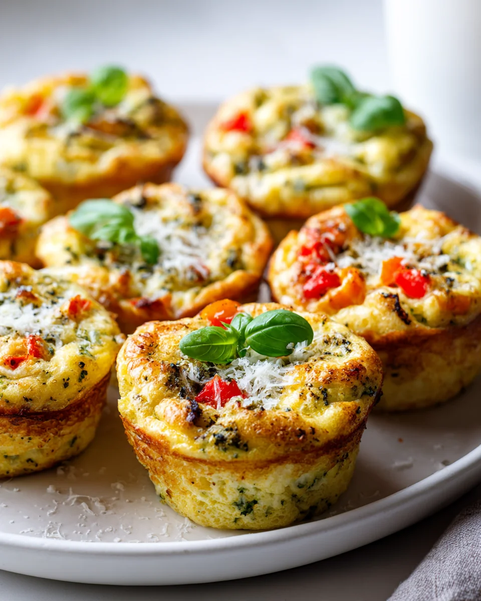 Mozzarella Pesto Frühstücks-Ei Muffins – Lecker und gesund!