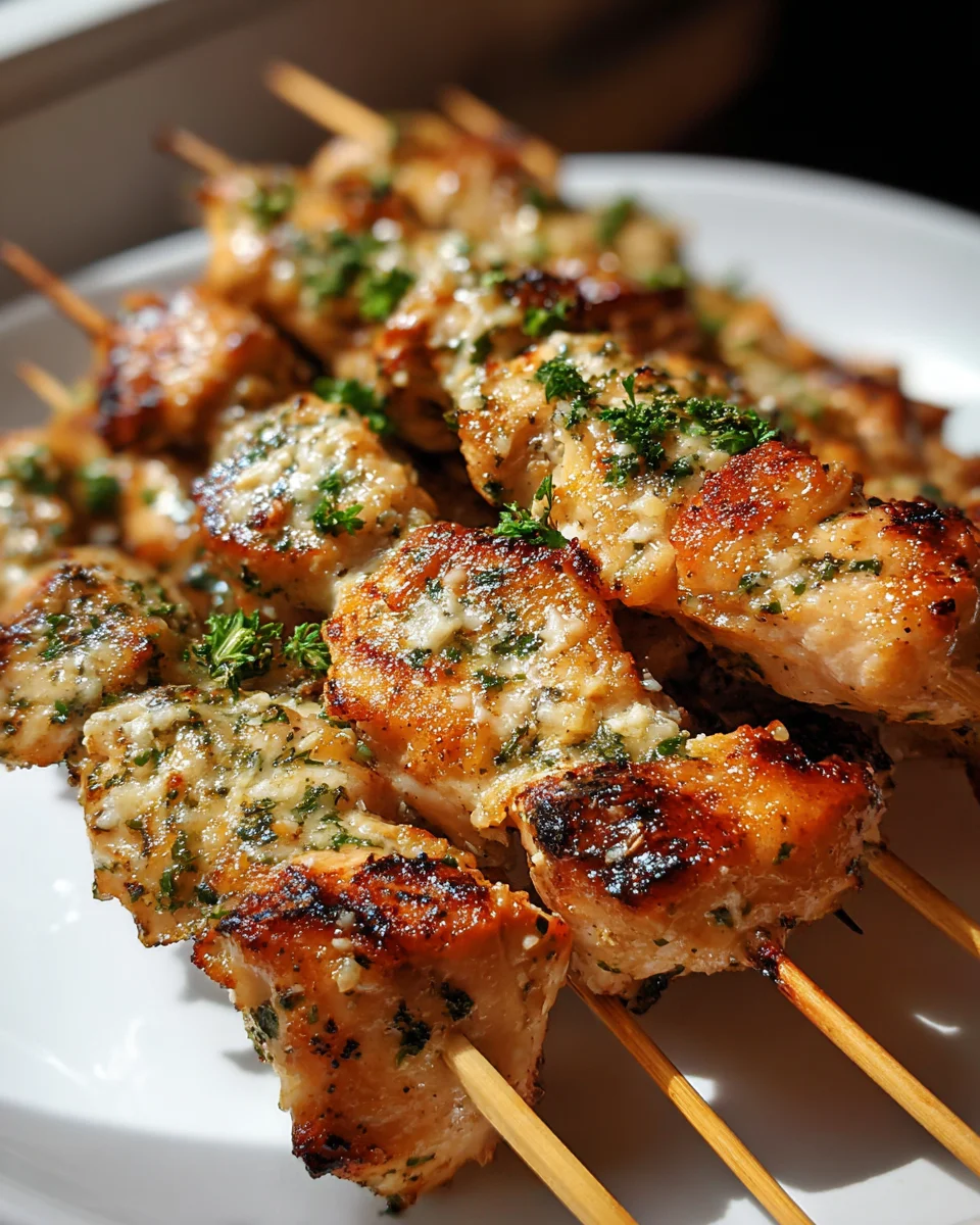Knoblauch Parmesan Hähnchenspieße – Einfaches Rezept für Grillfans