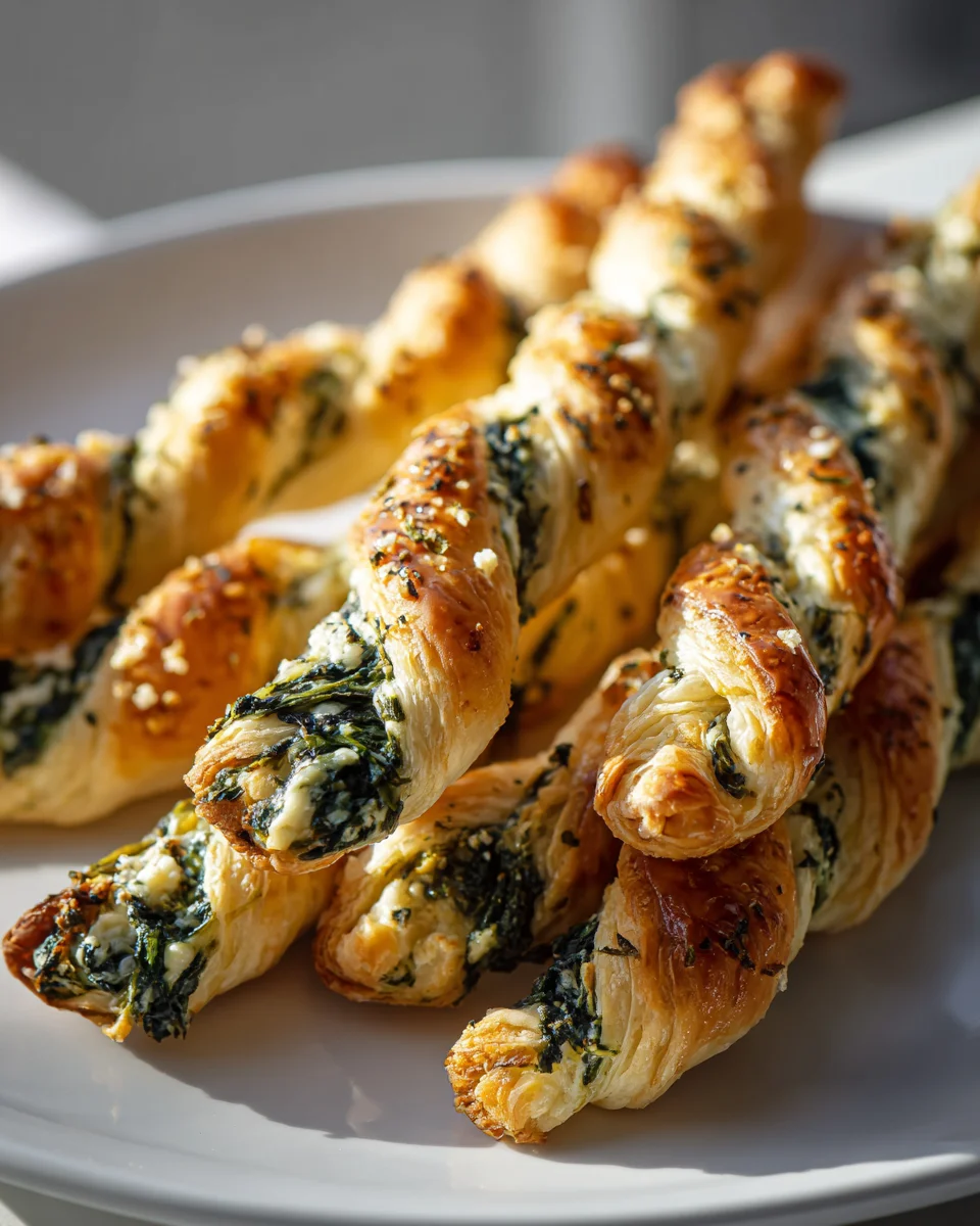 Leckere Spinat-Feta-Blätterteig-Käse-Drehriegel Rezept