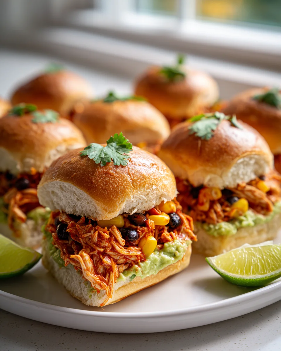 Partyfertige Crock Pot Fiesta Chicken Sliders für jeden Anlass