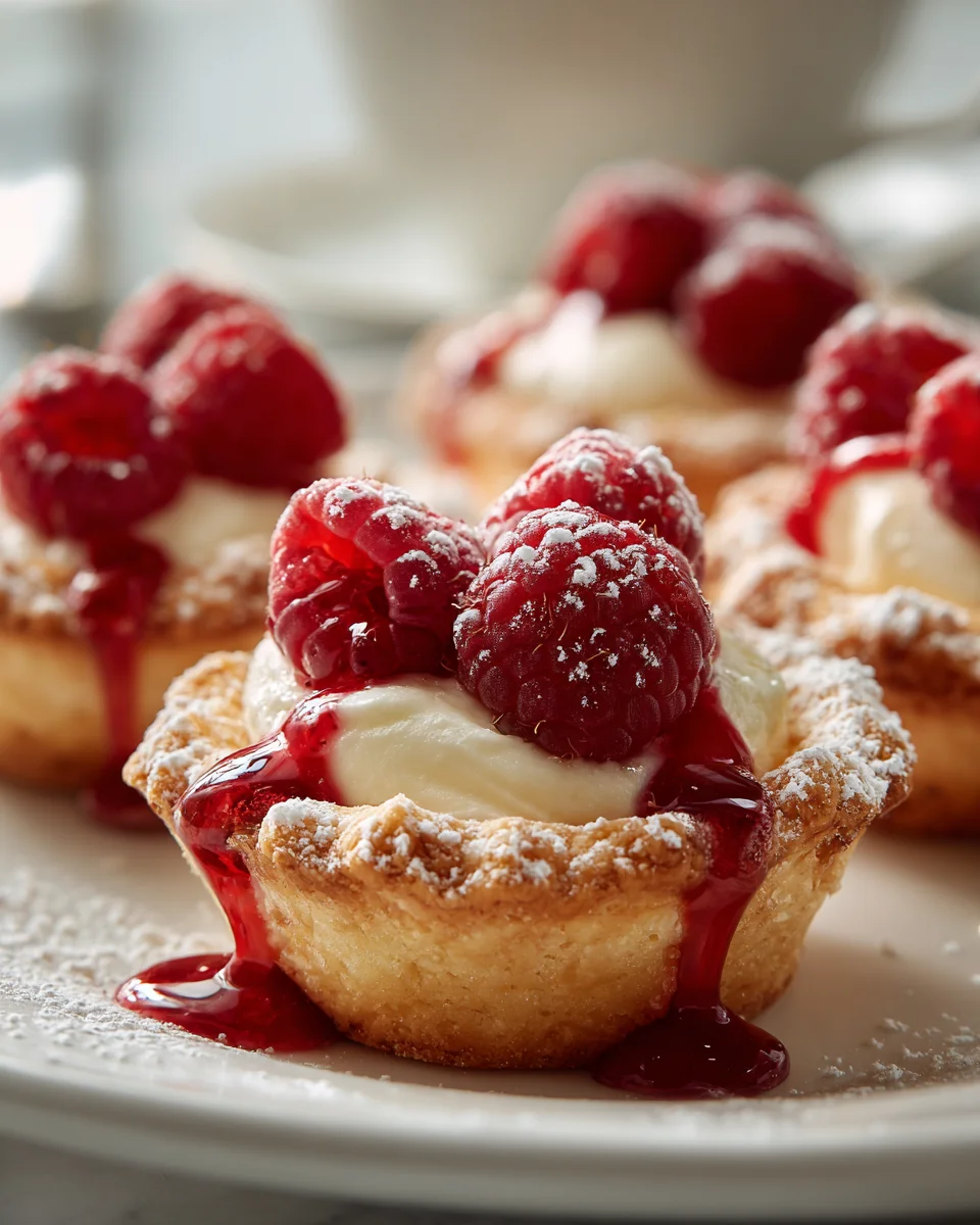 Cannoli Bites Tartlets mit Himbeer-Drizzle – Süße Versuchung!