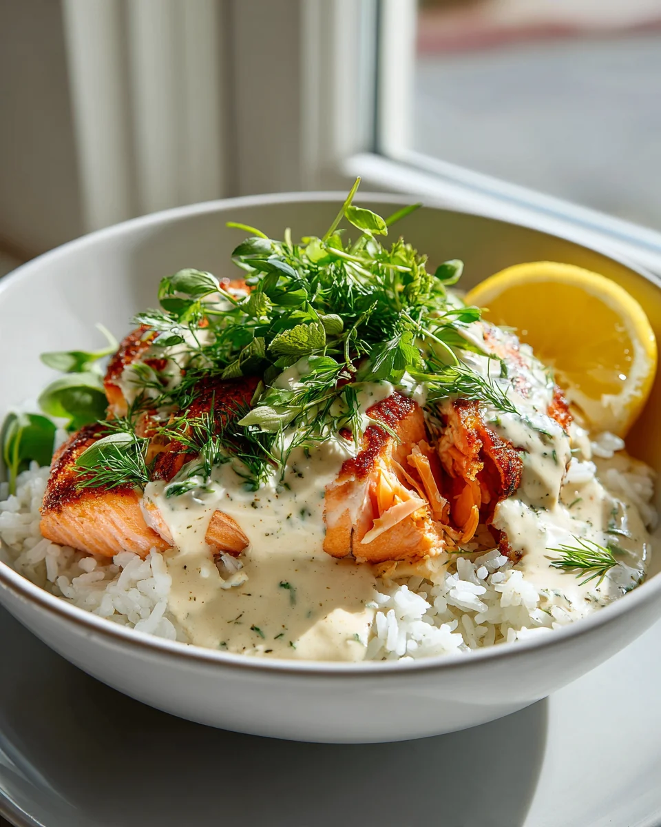 Lachs-Zitronen-Cremereis mit frischen Kräutern