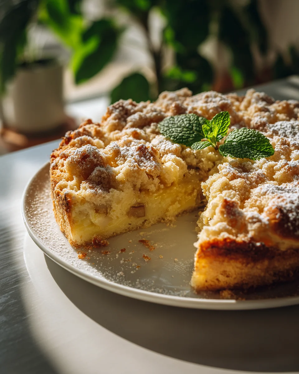 Leckerer Rhabarber Streuselkuchen mit Pudding – Rezept entdecken!