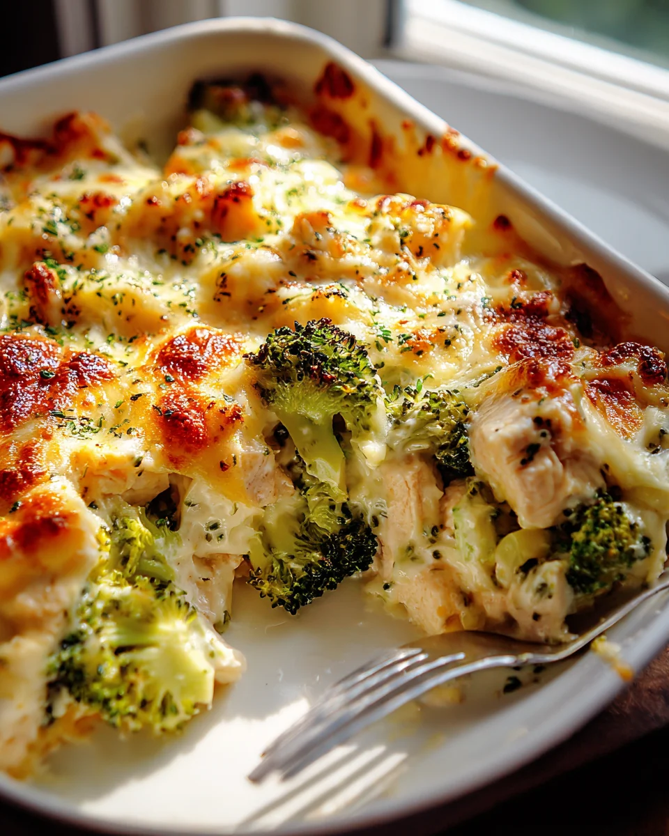 Brokkoli-Hähnchen-Auflauf mit Frischkäse und Mozzarella