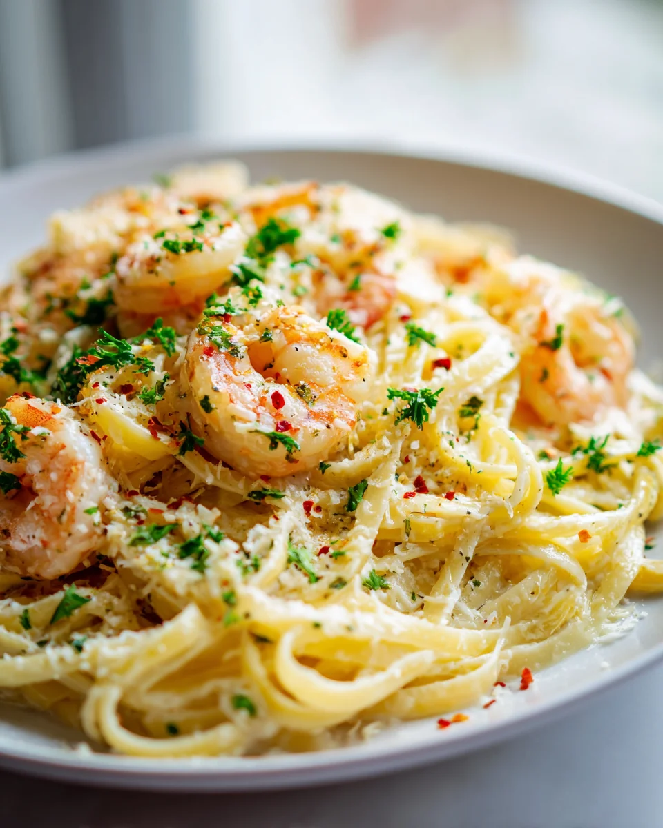 Sheet Pan Marry Me Shrimp Pasta Auflauf mit Parmesan Genuss